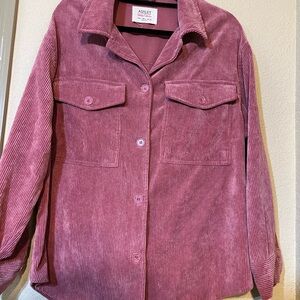 Ashley by 26 International Pink corduroy shirt jacket L